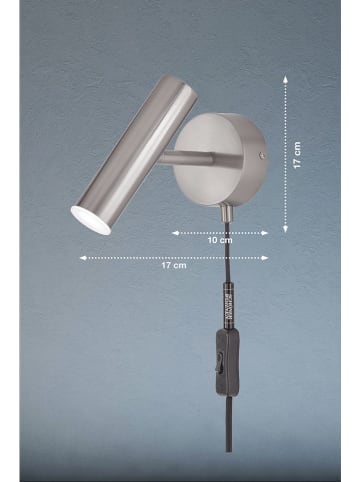 FISCHER & HONSEL Lampa ścienna LED "Stina" w kolorze srebrnym - 17 x 17 cm