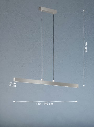 Schöner Wohnen Kollektion Ledhanglamp 'Stripe" zilverkleurig - (B)110 x (H)250 cm