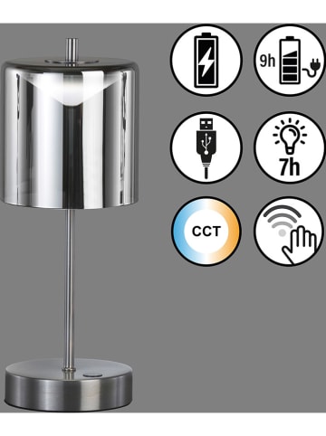 FH Lighting Lampa stołowa LED "Riva" w kolorze srebrnym - wys. 34,5 x Ø 13 cm