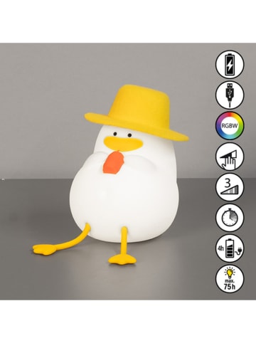 FH Lighting Ledtafellamp "Fred" wit/geel - (B)16 x (H)11,5 x (D)10 cm