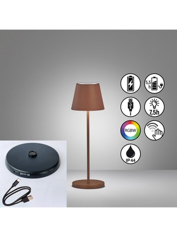 FH Lighting Ledtafellamp "Cosenza 2.0" bruin - (H)34 x Ø 11 cm