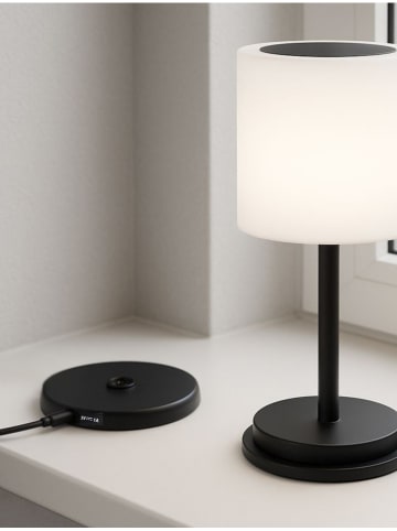 FH Lighting LED-Solar-Tischleuchte "Milano Pro" in Weiß/ Schwarz - (H)28 x Ø 13 cm