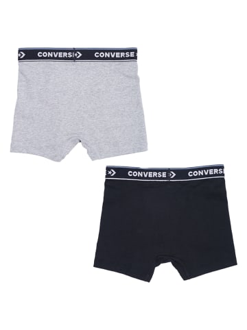 Converse 2er-Set: Boxershorts in Grau Schwarz
