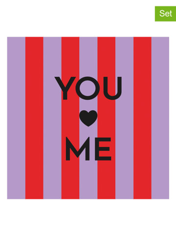 ppd Serwetki (40 szt.) "Formart You & Me" w kolorze fioletowo-czerwonym