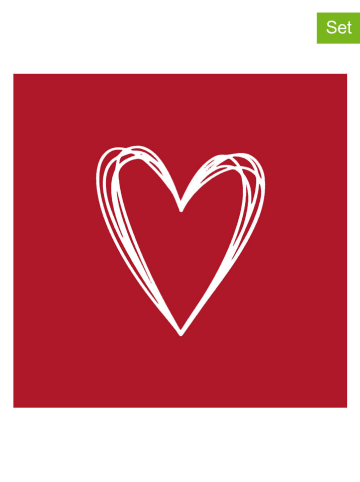 ppd Serwetki (40 szt.) "Pure Heart" w kolorze czerwonym