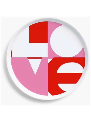 ppd Talerz śniadaniowy "Love" w kolorze czerwono-jasnoróżowym - Ø 15 cm
