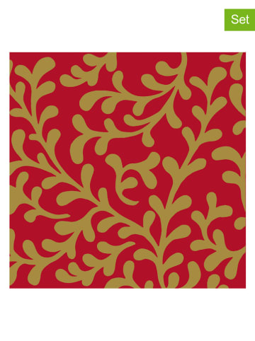 ppd Serwetki (40 szt.) "Pretty Tendrils" w kolorze złoto-czerwonym