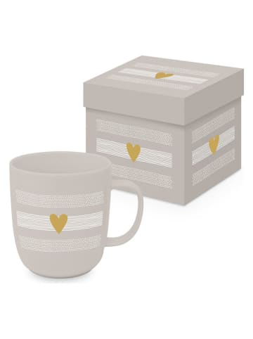 ppd Kubek jumbo "Heart of Gold" w kolorze beżowym - 400 ml