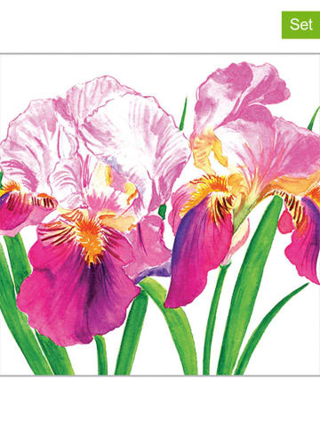 ppd Serwetki (40 szt.) "Sweet Iris" w kolorze różowo-zielonym