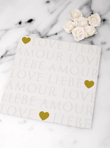 ppd 2er-Set: Servietten ''Love Letters" in Weiß - 2x 20 Stück