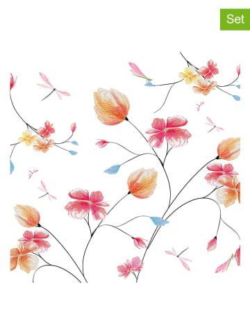 ppd 2er-Set: Servietten "Suzanne" in Weiß/ Rot - 2x 20 Stück