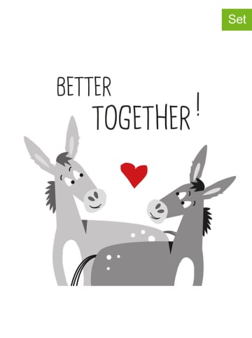 ppd Serwetki (40 szt.) "Donkey Love" w kolorze biało-szarym