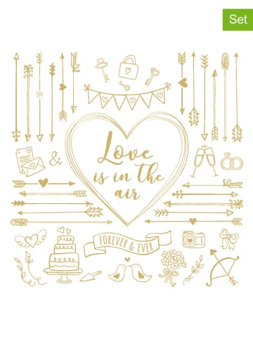 ppd 2er-Set: Servietten "Love is in the Air" in Weiß/ Gold - 2x 20 Stück