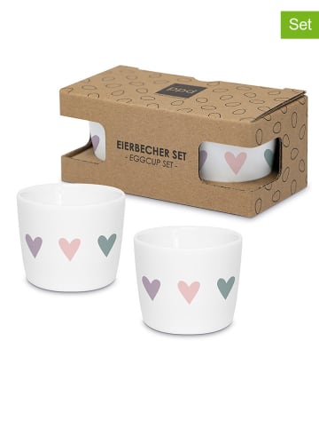 ppd 2er-Set: Eierbecher "Heart Infusion" in Weiß - (H)5 x Ø 5 cm