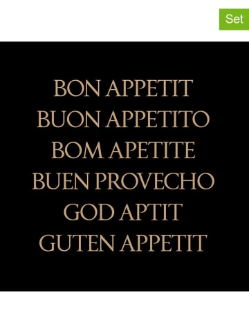 ppd 2er-Set. Servietten "Bon Appetit, Guten Appetit" in Schwarz - 2x 20 Stück