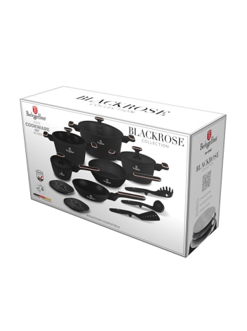 Berlinger Haus 15-częściowy zestaw "Black Rose Collection" w kolorze różowozłoto-czarnym