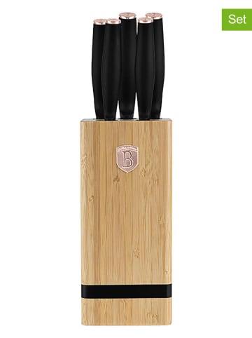 Berlinger Haus 6-delige keukenmessenset zwart/roségoudkleurig