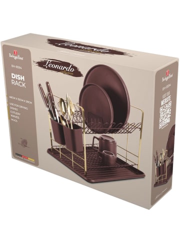 Berlinger Haus Geschirr-Abtropfgestell in Bordeaux/ Silber - (B)48 x (H)32 x (T)29 cm