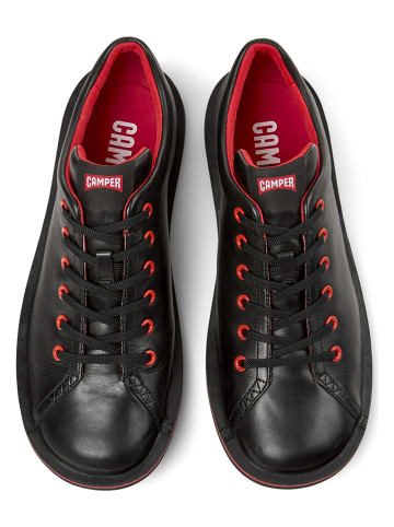 Camper Leder-Sneakers in Schwarz/ Rot