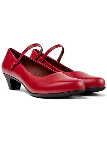 Camper Leder-Spangenpumps in Rot
