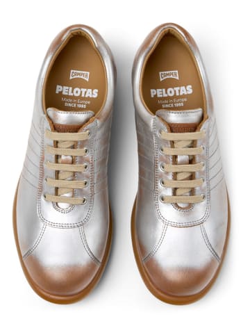 Camper Skórzane sneakersy "Pelotas Ariel" w kolorze srebrnym