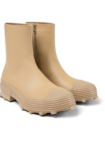 Camper Leder-Ankle-Boots in Beige