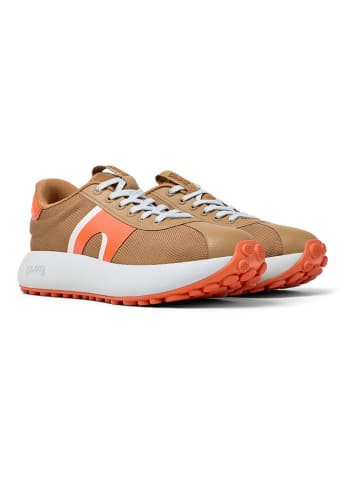 Camper Leren sneakers lichtbruin/oranje