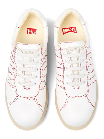 Camper Leder-Schnürschuhe in Weiß