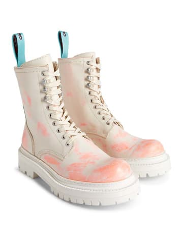Camper Leder-Boots in Creme/ Pink