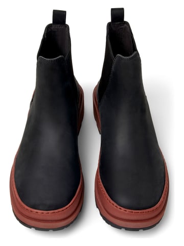 Camper Leder-Chelsea-Boots in Schwarz/ Hellbraun