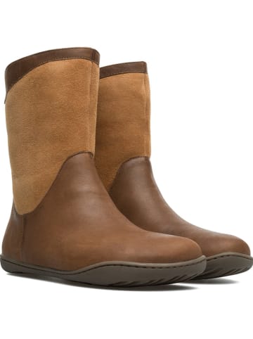 Camper Leder-Stiefel in Hellbraun