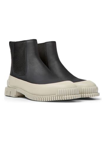 Camper Leren chelseaboots zwart/crème
