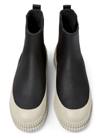 Camper Leder-Chelsea-Boots in Schwarz/ Creme