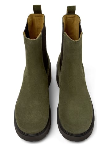 Camper Leder-Chelsea-Boots in Khaki