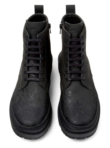 Camper Leder-Boots in Khaki/ Schwarz