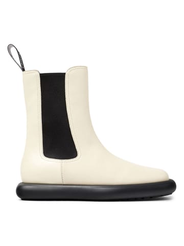 Camper Leren chelseaboots crème/zwart