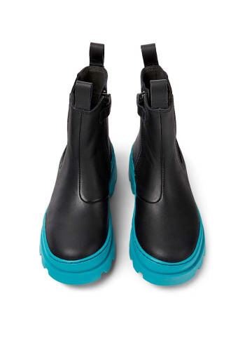 Camper Leder-Boots in Schwarz/ Türkis