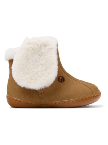 Camper Leder-Boots in Hellbraun/ Creme