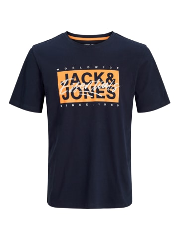 Jack & Jones 2er-Set: Shirt in Weiß/ Dunkelblau