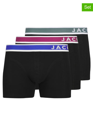 Jack & Jones Bokserki (3 pary) "Jaceaston" w kolorze czarno-niebiesko-oliwkowym