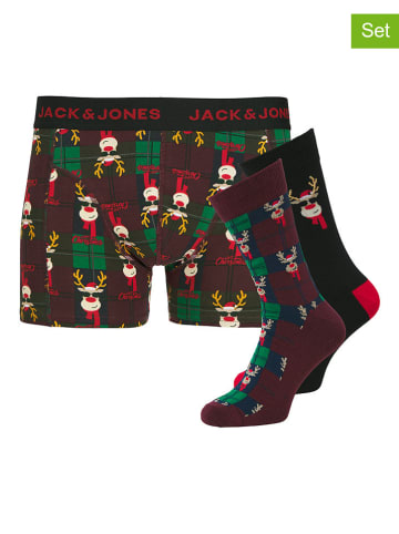Jack & Jones 3tlg. Geschenkset: Boxershorts & Socken in Bunt