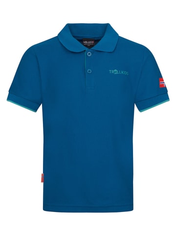 Trollkids Funkcyjna koszulka polo "Bergen XT" w kolorze niebieskim