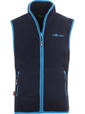 Trollkids Fleece bodywarmer "Arendal" donkerblauw/lichtblauw