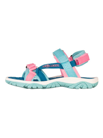 Trollkids Sandalen "Oslofjord" in Hellblau/ Rosa/ Blau