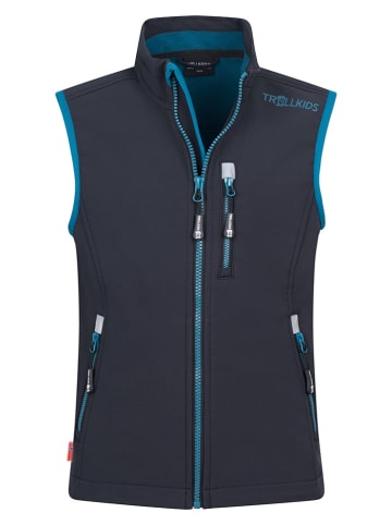 Trollkids Softshellbodywarmer "Trollfjord" zwart