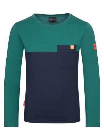 Trollkids Longsleeve "Bergen" groen/donkerblauw