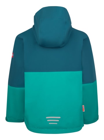 Trollkids Regenjacke "Gjende" in Grün/ Blau/ Orange