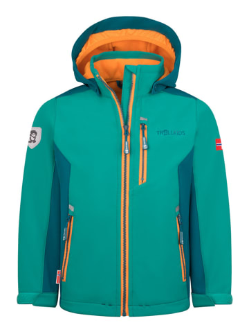 Trollkids Softshelljas "Balestrand" groen/oranje