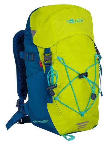 Trollkids Outdoorrucksack "Fjell Trekker 15" groen/blauw - (B)24 x (H)35 x (D)14 cm