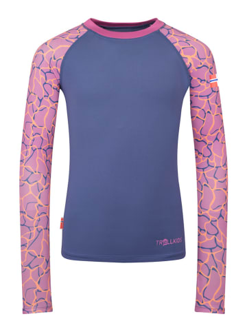 Trollkids Badeshirt "Haukland" in Dunkelblau/ Rosa